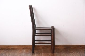 中古　松本民芸家具　シンプルなデザインが魅力的なラダーバックチェア(ダイニングチェア、椅子)(R-039022)