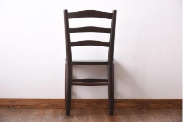 中古　松本民芸家具　シンプルなデザインが魅力的なラダーバックチェア(ダイニングチェア、椅子)(R-039022)