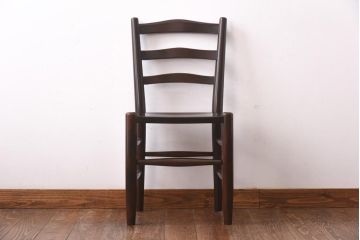 中古　松本民芸家具　シンプルなデザインが魅力的なラダーバックチェア(ダイニングチェア、椅子)(R-039025)