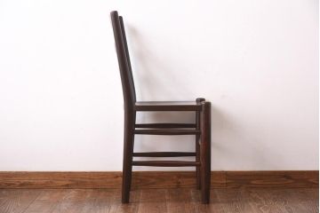 中古　松本民芸家具　シンプルなデザインが魅力的なラダーバックチェア(ダイニングチェア、椅子)(R-039025)