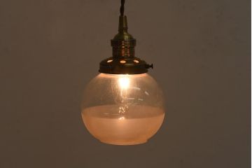 アンティーク照明　和製アンティーク　大正昭和初期　丸い形が愛らしいペンダントライト(吊り下げ照明)(R-039030)