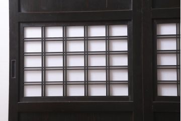 アンティーク建具　和製アンティーク　明治大正期　古民家風スタイルに!趣あふれる障子帯戸4枚セット(引き戸、建具)(R-039036)
