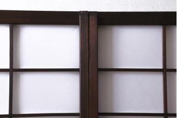 アンティーク建具　和製アンティーク　当店オリジナルガラス　和モダンな空間作りに活躍する障子戸2枚セット(引き戸、建具)(R-039037)