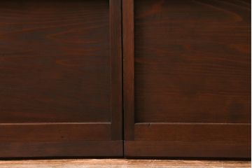 アンティーク建具　和製アンティーク　当店オリジナルガラス　和モダンな空間作りに活躍する障子戸2枚セット(引き戸、建具)(R-039037)
