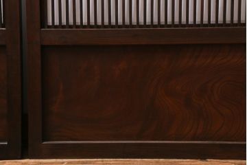 アンティーク建具　裏障子　上品な和の雰囲気漂う格子戸4枚セット(障子戸、帯ガラス戸、引き戸)(R-039038)