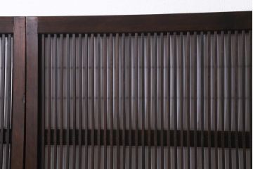 アンティーク建具　裏障子　上品な和の雰囲気漂う格子戸4枚セット(障子戸、帯ガラス戸、引き戸)(R-039038)