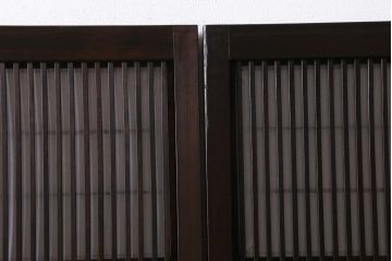 アンティーク建具　裏障子　上品な和の雰囲気漂う格子戸4枚セット(障子戸、帯ガラス戸、引き戸)(R-039038)