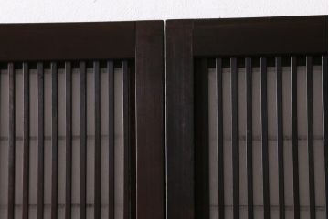 アンティーク建具　裏障子　上品な和の雰囲気漂う格子戸4枚セット(障子戸、帯ガラス戸、引き戸)(R-039038)