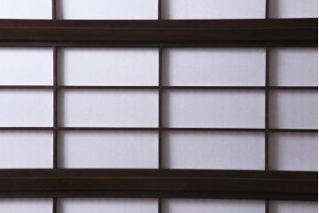 アンティーク建具　裏障子　上品な和の雰囲気漂う格子戸4枚セット(障子戸、帯ガラス戸、引き戸)(R-039038)
