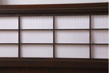 アンティーク建具　裏障子　上品な和の雰囲気漂う格子戸4枚セット(障子戸、帯ガラス戸、引き戸)(R-039038)