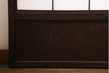 アンティーク建具　裏障子　上品な和の雰囲気漂う格子戸4枚セット(障子戸、帯ガラス戸、引き戸)(R-039038)