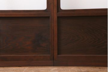 アンティーク建具　レトロなガラス入り障子戸2枚セット(ガラス戸、引き戸)(R-039039)