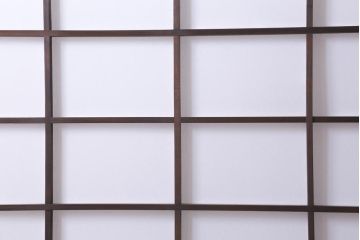 アンティーク建具　レトロなガラス入り障子戸2枚セット(ガラス戸、引き戸)(R-039039)