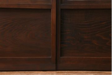 アンティーク建具　レトロなガラス入り障子戸2枚セット(ガラス戸、引き戸)(R-039039)