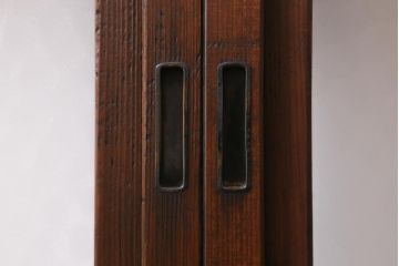アンティーク建具　レトロなガラス入り障子戸2枚セット(ガラス戸、引き戸)(R-039039)