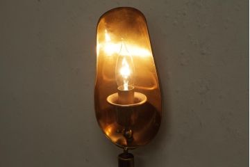 アンティーク照明　フランスアンティーク　真鍮製　センスの良さが光るスコップ型のウォールランプ(壁掛け照明)(R-039043)