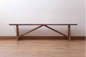 アンティーク家具　レトロ家具　シンプルで素朴なベンチ(飾り台)(R-039044)