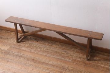 アンティーク家具　レトロ家具　シンプルで素朴なベンチ(飾り台)(R-039044)