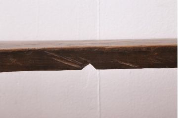 中古　民芸家具　切り出した木そのままの風合いが魅力のベンチ(長椅子、板座チェア、飾り台)(R-039045)