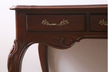 中古　アメリカ製　センチュリー社(CENTURY)　パーケット天板　気品溢れる佇まいのデスク(机、在宅ワーク、在宅用)(定価約180万円)(R-039049)