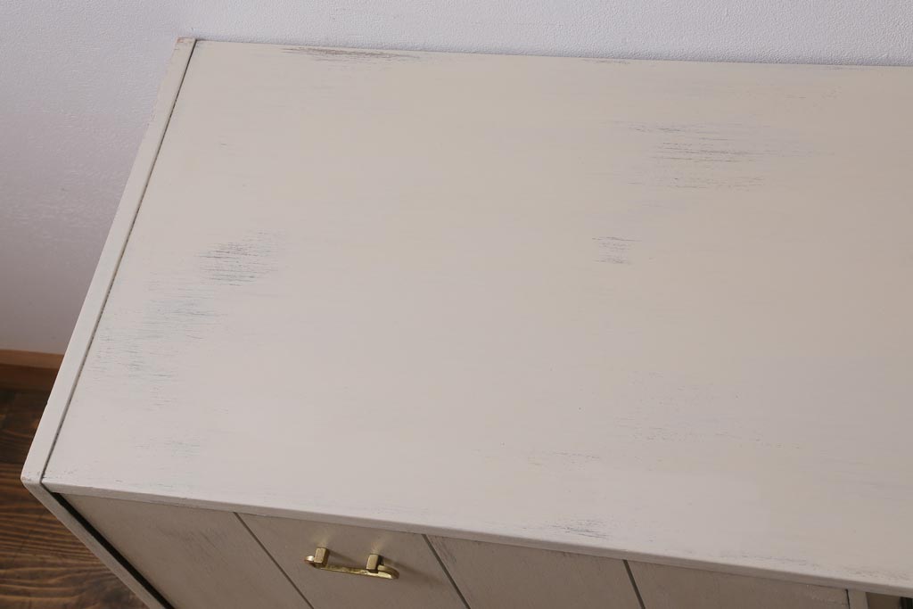 ヴィンテージ家具　北欧ビンテージ　G-PLAN　BBシリーズ　シャビーシックなペイントサイドボード(リビングボード)(R-039050)