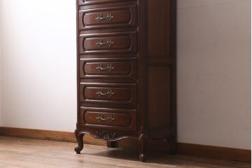 中古　アメリカ製　センチュリー(CENTURY)　クラシカルなデザインの縦型チェスト(サイドチェスト、引き出し)(定価約105万円)(R-039051)