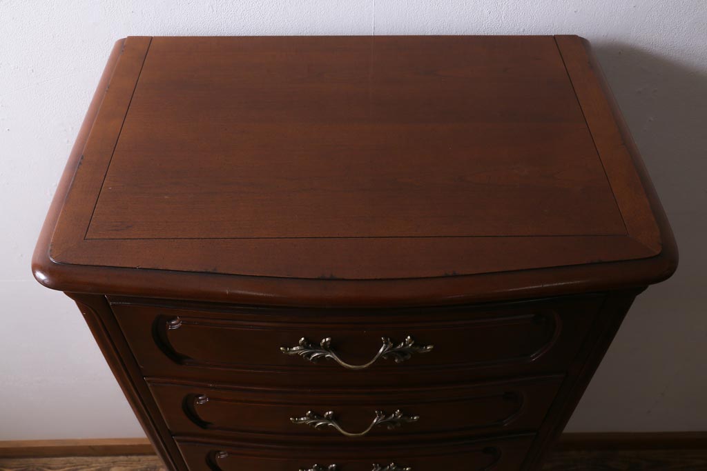 中古　アメリカ製　センチュリー(CENTURY)　クラシカルなデザインの縦型チェスト(サイドチェスト、引き出し)(定価約105万円)(R-039051)