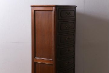 中古　アメリカ製　センチュリー社(CENTURY)　クラシカルなデザインの縦型チェスト(サイドチェスト、引き出し)(定価約105万円)(R-039051)