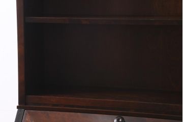 ビンテージ　北海道民芸家具　絶版品!洗練された佇まいの棚付きライティングビューロー(簿記机)(R-039054)