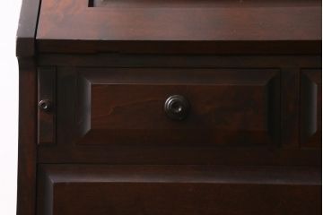 ビンテージ　北海道民芸家具　絶版品!洗練された佇まいの棚付きライティングビューロー(簿記机)(R-039054)