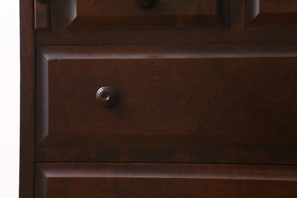 ビンテージ　北海道民芸家具　絶版品!洗練された佇まいの棚付きライティングビューロー(簿記机)(R-039054)