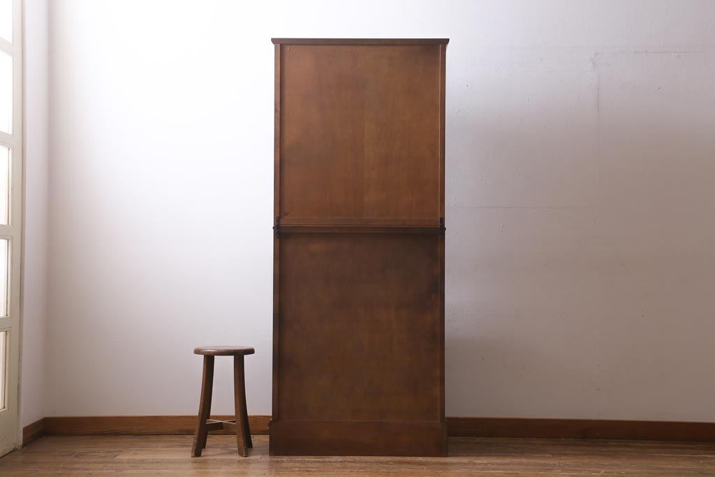 ビンテージ　北海道民芸家具　絶版品!洗練された佇まいの棚付きライティングビューロー(簿記机)(R-039054)