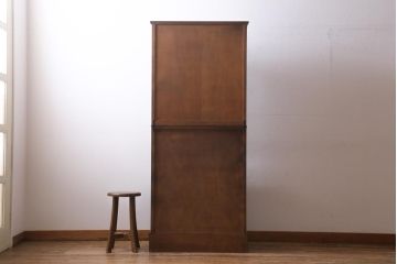 ビンテージ　北海道民芸家具　絶版品!洗練された佇まいの棚付きライティングビューロー(簿記机)(R-039054)