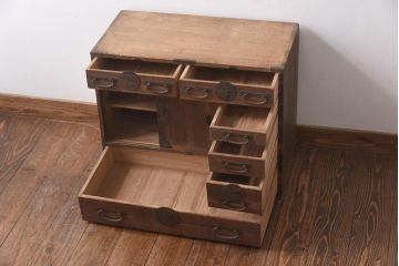 アンティーク家具　和製アンティーク　明治大正期　桐材　小タンス(引き出し、収納棚、桐箪笥、桐たんす)(R-039056)