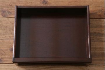 ヴィンテージ家具　国産　唐木指物　紫檀(シタン)材　深みのある漆塗りが美しい上手物の飾り棚(茶棚、戸棚、ビンテージ)(R-039058)