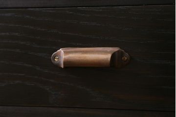 ラフジュ工房オリジナル　古建具リメイク　すりガラス入り　洗練された和の趣漂う重ね戸棚(書院戸、組子、キャビネット、収納棚)(R-039061)