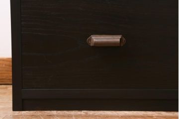 ラフジュ工房オリジナル　古建具リメイク　すりガラス入り　洗練された和の趣漂う重ね戸棚(書院戸、組子、キャビネット、収納棚)(R-039061)