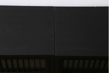 ラフジュ工房オリジナル　古建具リメイク　すりガラス入り　洗練された和の趣漂う重ね戸棚(書院戸、組子、キャビネット、収納棚)(R-039061)