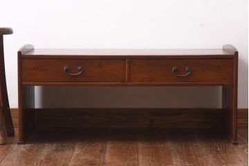 アンティーク家具　大正昭和初期　和の雰囲気を感じる引き出し付き文机(座机)(R-039063)