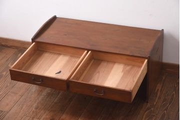アンティーク家具　大正昭和初期　和の雰囲気を感じる引き出し付き文机(座机)(R-039063)