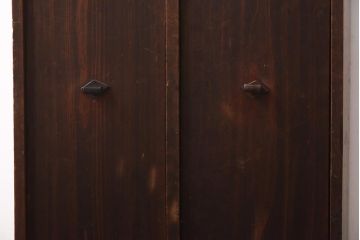 アンティーク家具　和製アンティーク　大正期　倹飩式の扉が風情ある戸棚(収納棚、キャビネット)(R-039067)