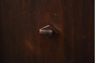 アンティーク家具　和製アンティーク　大正期　倹飩式の扉が風情ある戸棚(収納棚、キャビネット)(R-039067)