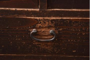 アンティーク家具　和製アンティーク　大正期　倹飩式の扉が風情ある戸棚(収納棚、キャビネット)(R-039067)