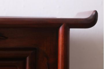 アンティーク家具　和製アンティーク　昭和後期　カリン材　華やかなアジアンの雰囲気漂う飾り棚(茶棚、収納棚、花梨材)(R-039073)