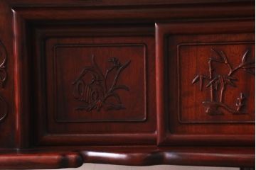 アンティーク家具　和製アンティーク　昭和後期　カリン材　華やかなアジアンの雰囲気漂う飾り棚(茶棚、収納棚、花梨材)(R-039073)