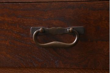 アンティーク家具　和製アンティーク　前面欅(ケヤキ)材　杢目が味わい深い戸棚(小箪笥、収納棚、引き出し)(R-039074)