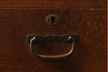 アンティーク家具　和製アンティーク　前面欅(ケヤキ)材　杢目が味わい深い戸棚(小箪笥、収納棚、引き出し)(R-039074)