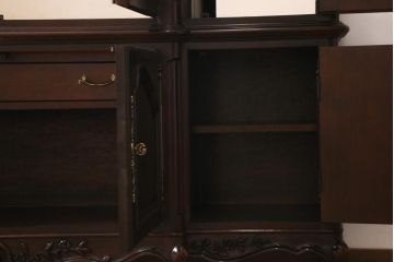 中古　アメリカ製　センチュリー社(CENTURY)　エレガントな装飾が高級感溢れるキュリオケース(ガラスケース・キャビネット)(定価約237万円)(R-039075)