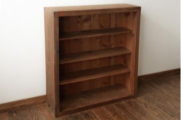 アンティーク家具　大正昭和初期　薄型　すっきりとした印象のシンプルな戸棚(収納棚、キャビネット、下駄箱)(R-039076)