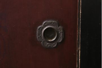 アンティーク家具　和製アンティーク　明治大正期　赤みがかった金具が目を引くローボード(箪笥、収納棚)(R-039079)
